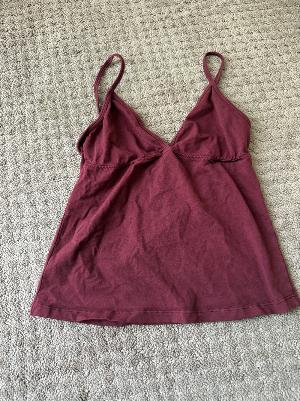 Brandy Melville Wine Spaghetti-Strap V-Neck Cami